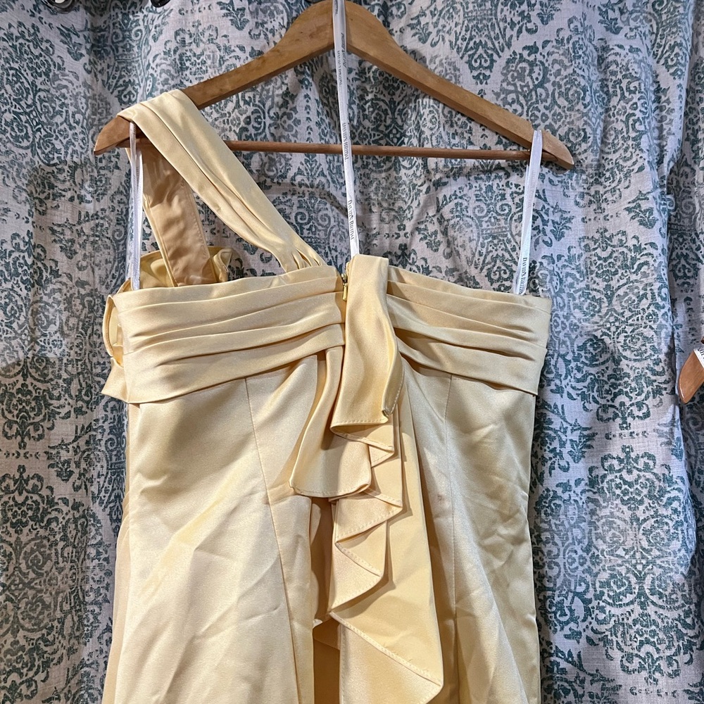 Davids Bridal Golden Yellow Gown Prom Homecoming Dress - Picture 10 of 13